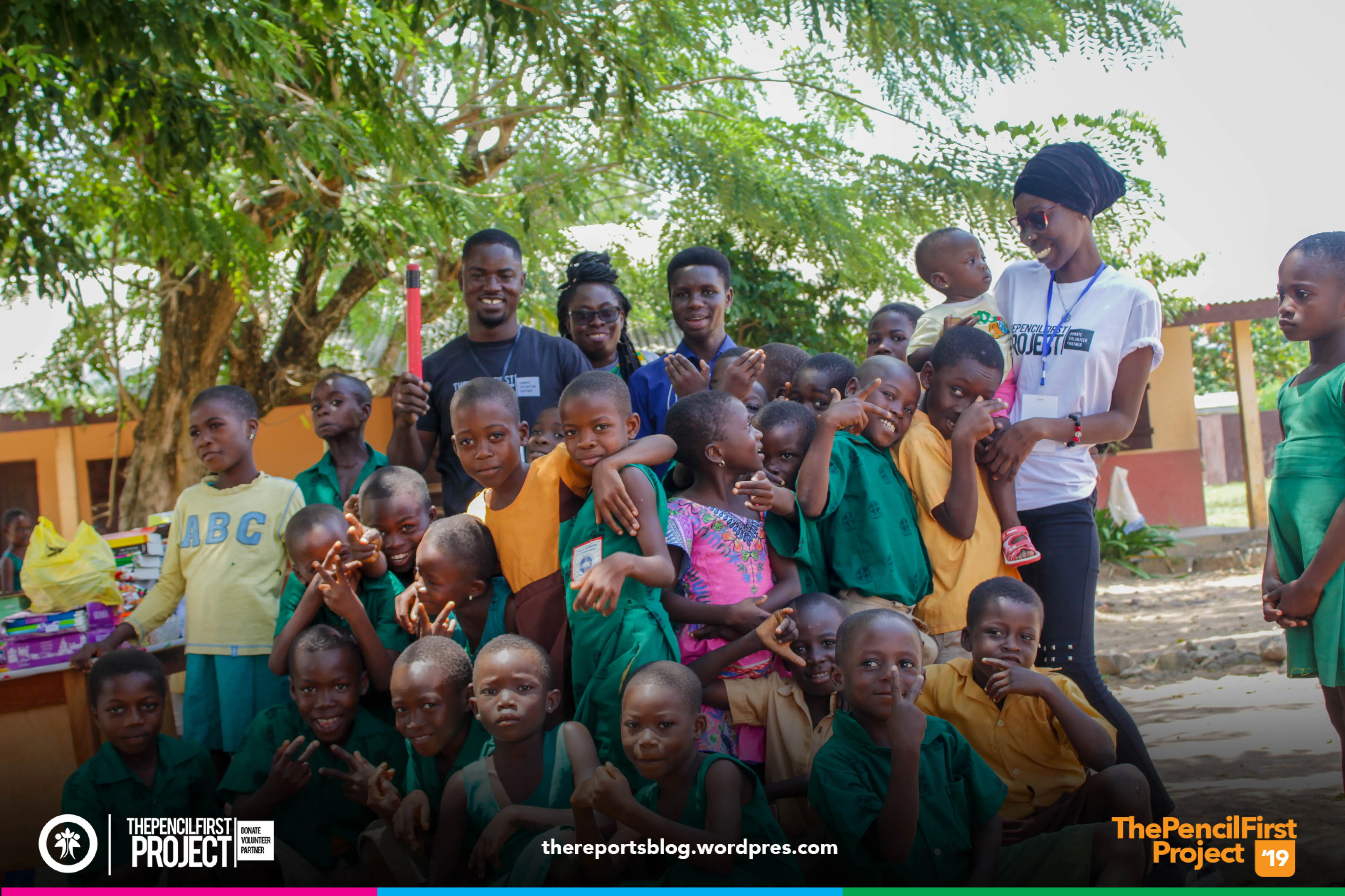 TheReports outreach team with pupils